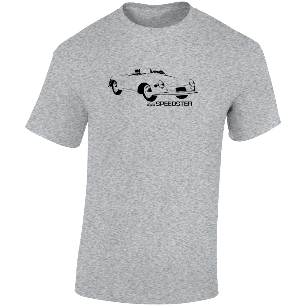 1948 356 Speedster Three Quarter Angle View With Model Name Light Color T Shirt