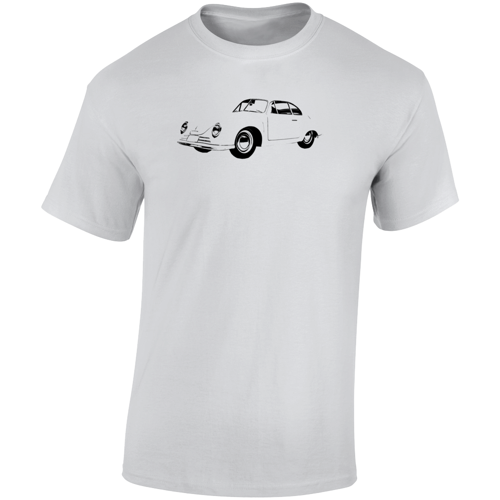 1949 356 Speedster Three Quarter Angle View Light Color T Shirt
