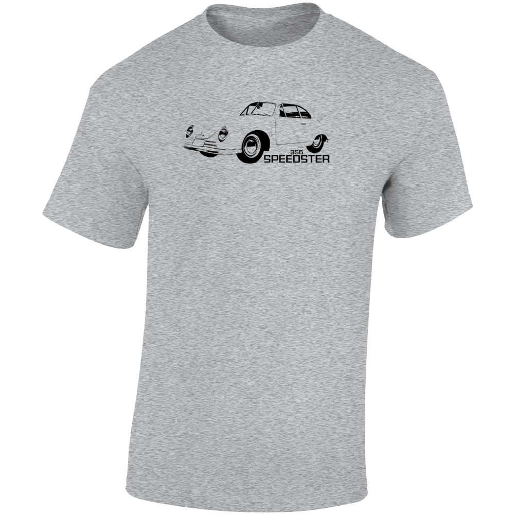 1949 356 Speedster Three Quarter Angle View With Model Name Light Color T Shirt