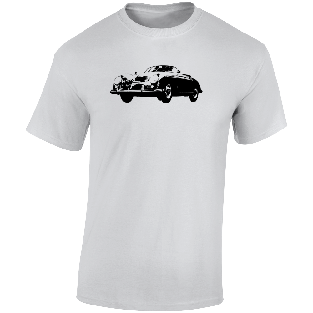 1954 356 Speedster Three Quarter Angle View Light Color T Shirt