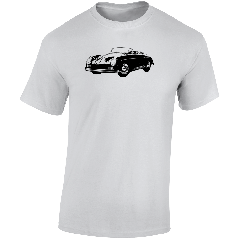1955 356 Speedster Three Quarter Angle View Light Color T Shirt