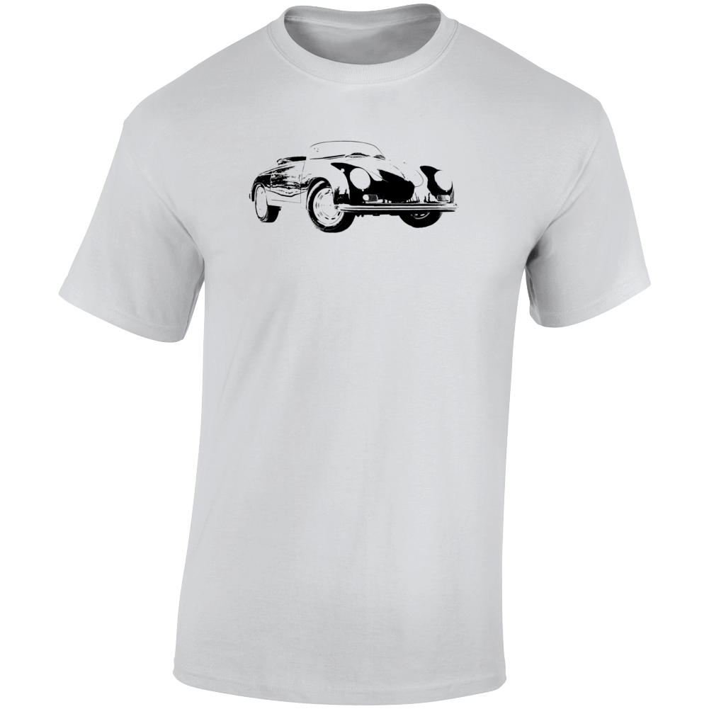 1956 356 Speedster Three Quarter Angle View Light Color T Shirt