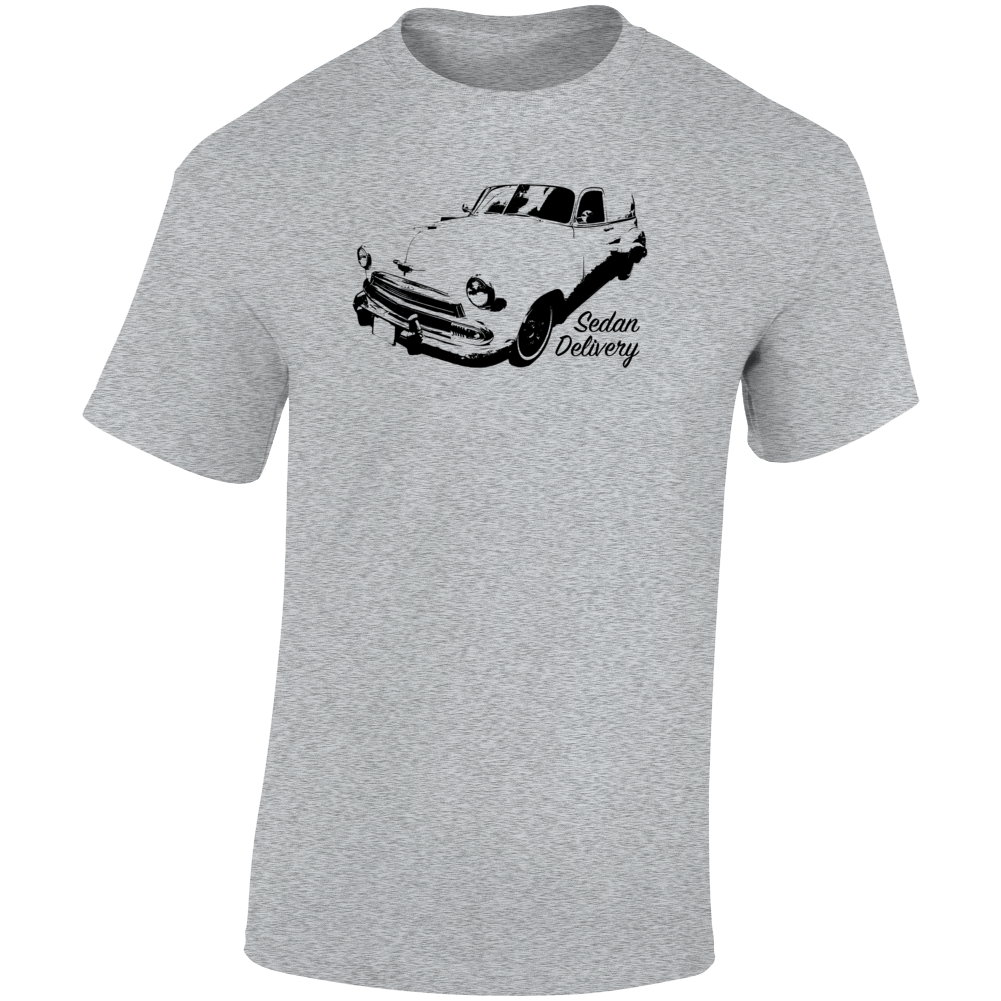 1951 Chevy Sedan Delivery Three Quarter Angle View With Model Name Light Color T Shirt
