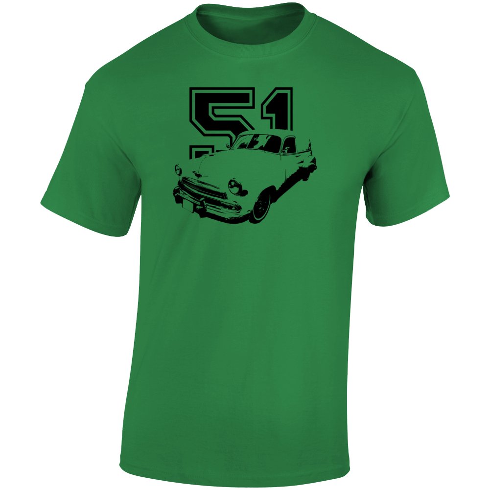 1951 Chevy Sedan Delivery Three Quarter Angle View With Year Light Color T Shirt