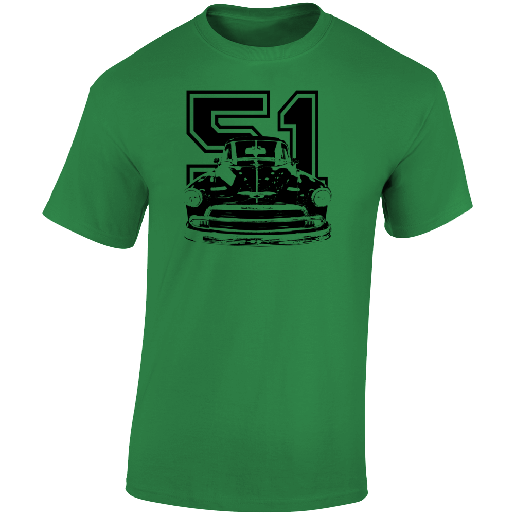 1951 Chevy Sedan Delivery Grill View With Year Light Color T Shirt