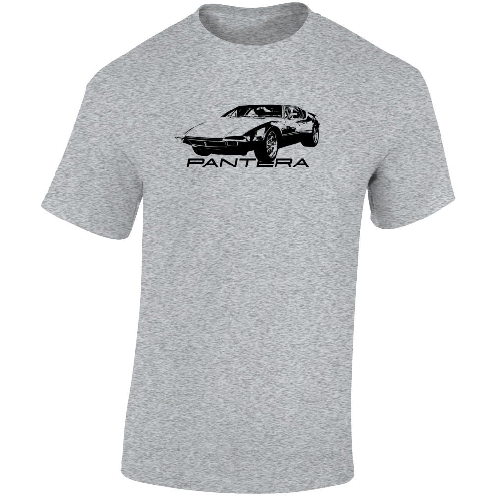 1971 Pantera. Three Quarter Angle View With Model Name Light Color T Shirt
