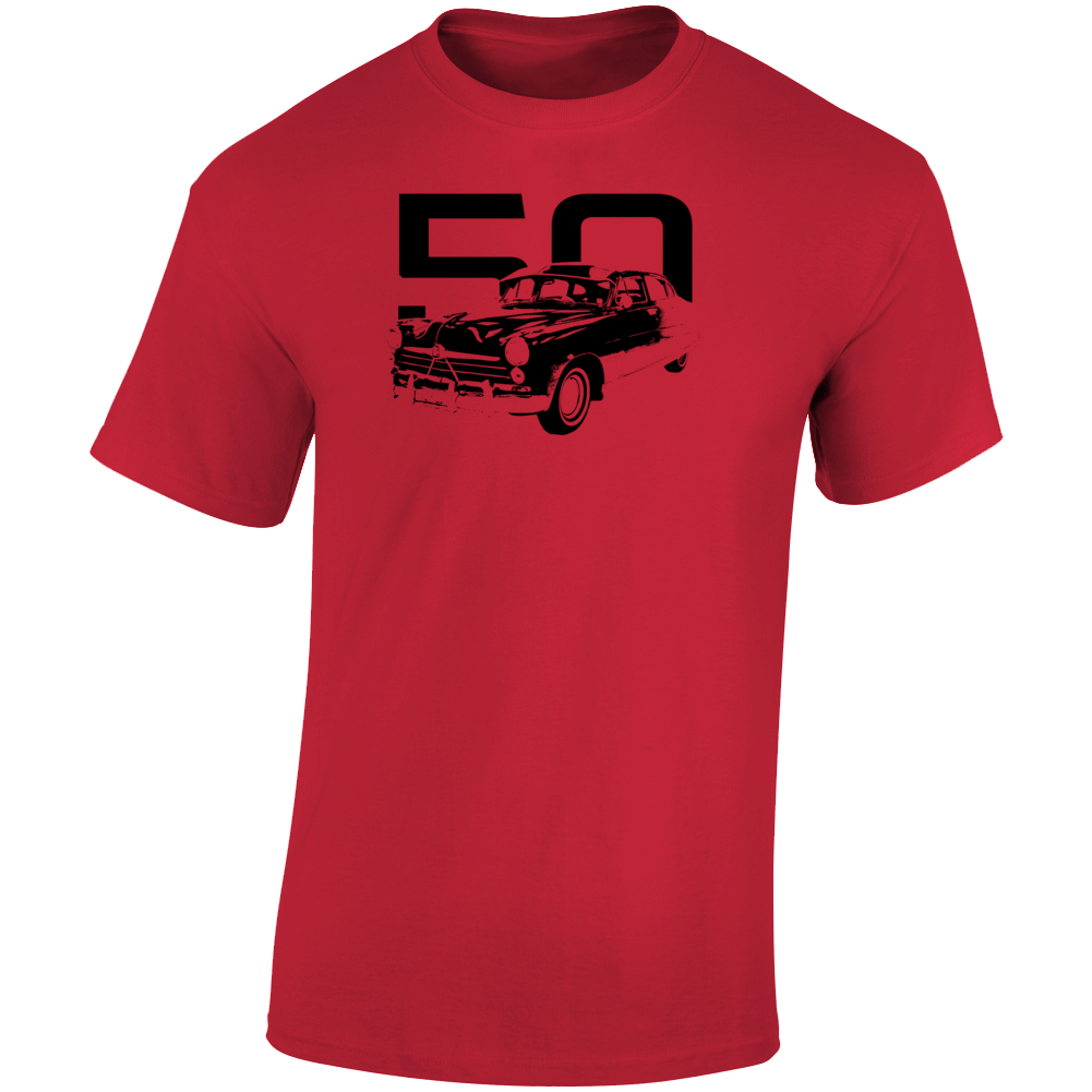 1950 Commodore Three Quarter Angle View With Year Light Color T Shirt