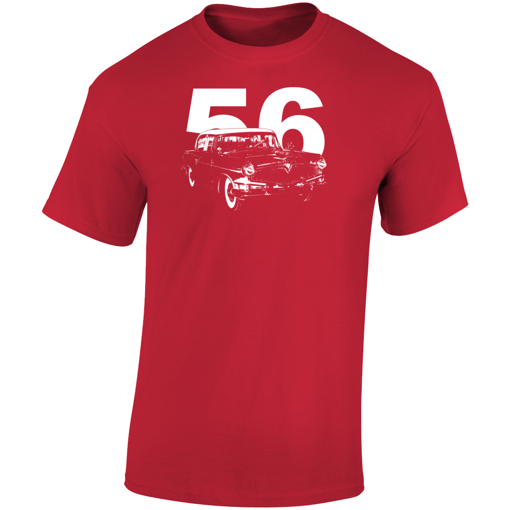 1956 Hornet Three Quarter Angle View With Year Dark Color T Shirt