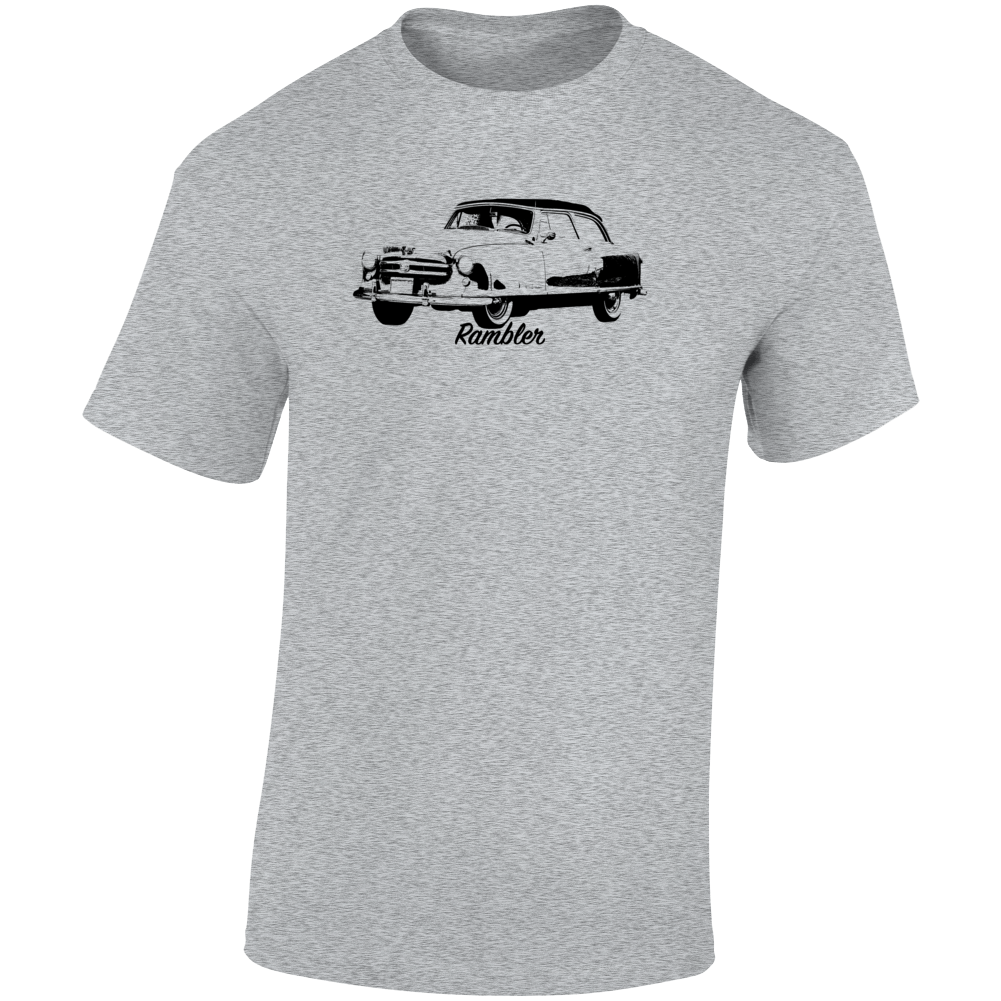 1950 Rambler Three Quarter Angle View With Model Name Light Color T Shirt