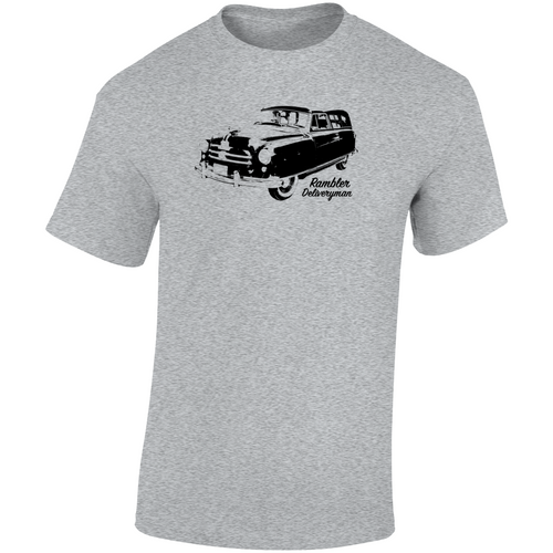 1951 Rambler Deliveryman Three Quarter Angle View With Model Name Light Color T Shirt
