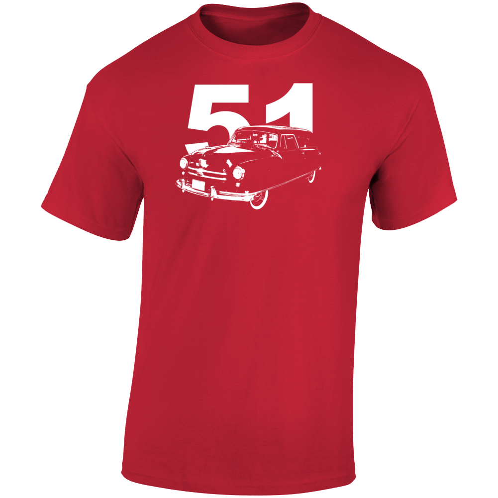 1951 Rambler Deliveryman Three Quarter Angle View With Year Dark Color T Shirt