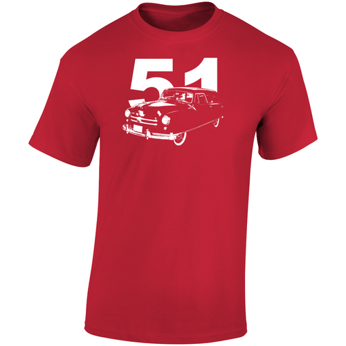 1951 Rambler Deliveryman Three Quarter Angle View With Year Dark Color T Shirt