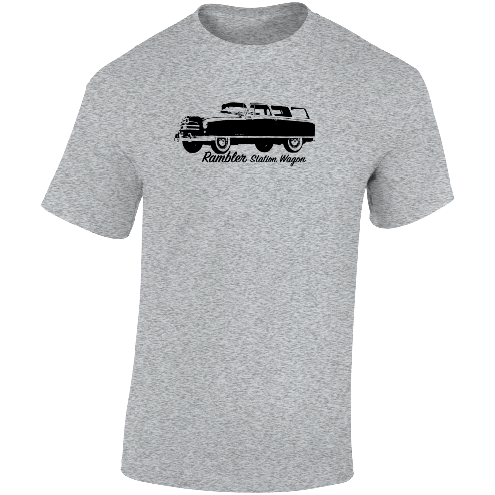 1952 Rambler Three Quarter Angle View With Model Name Light Color T Shirt
