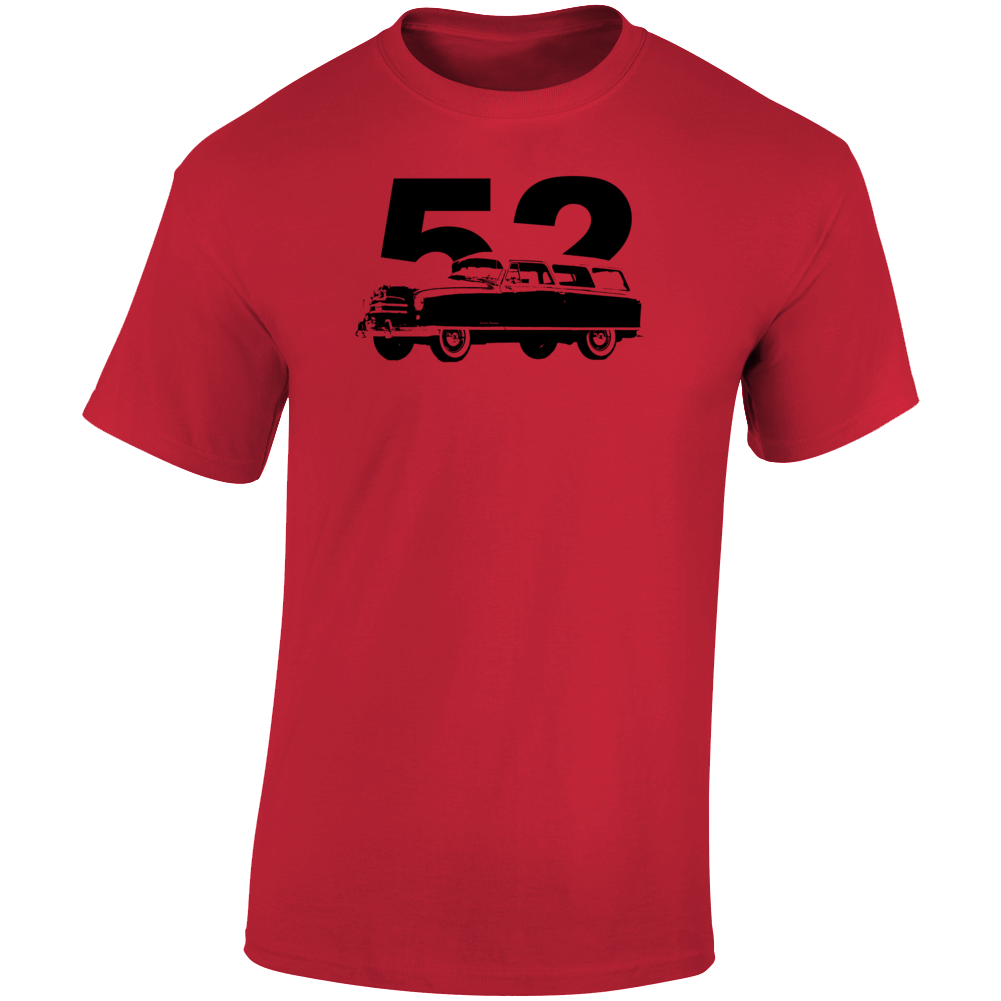 1952 Rambler Three Quarter Angle View With Year Light Color T Shirt
