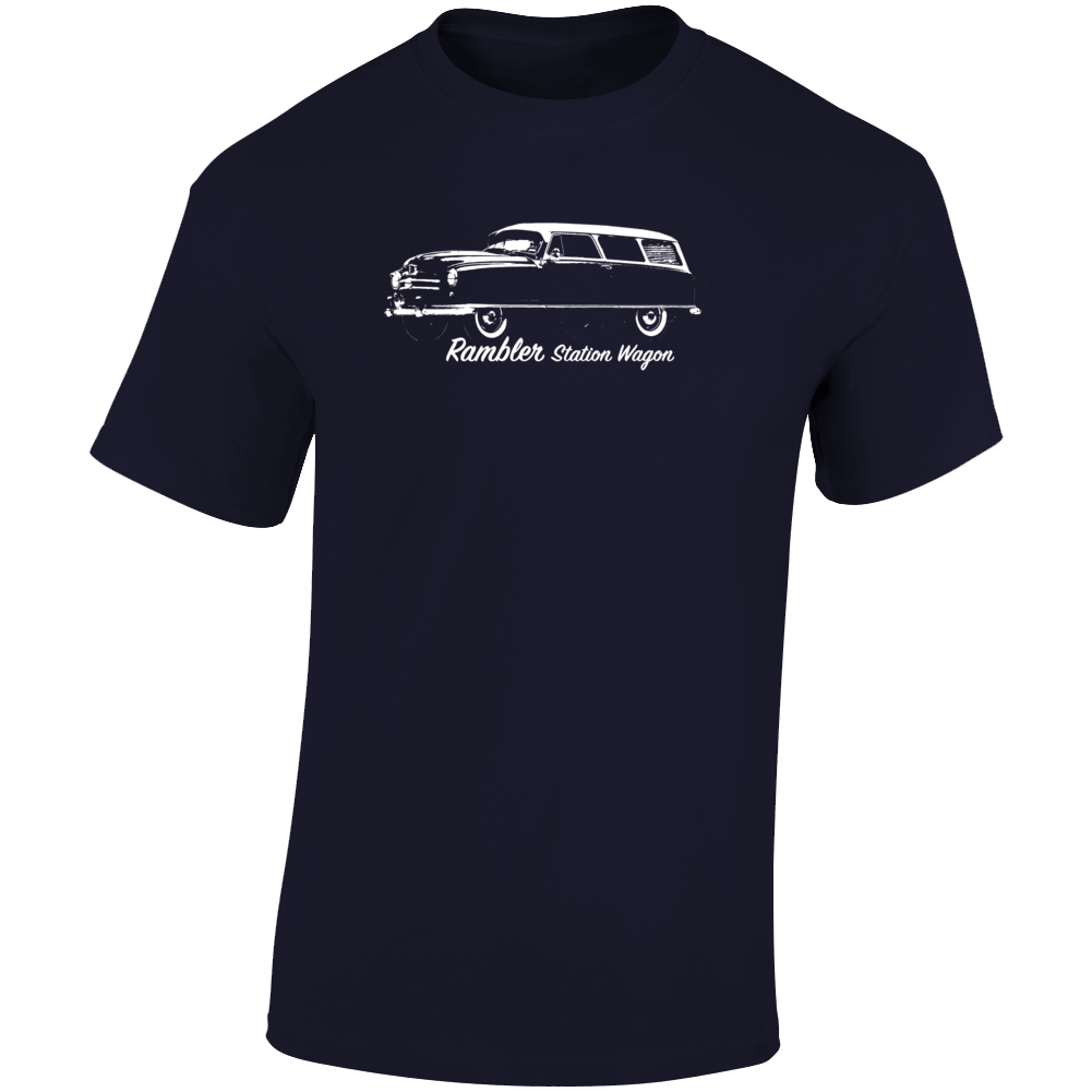 1952 Rambler Three Quarter Angle View With Model Name Dark Color T Shirt