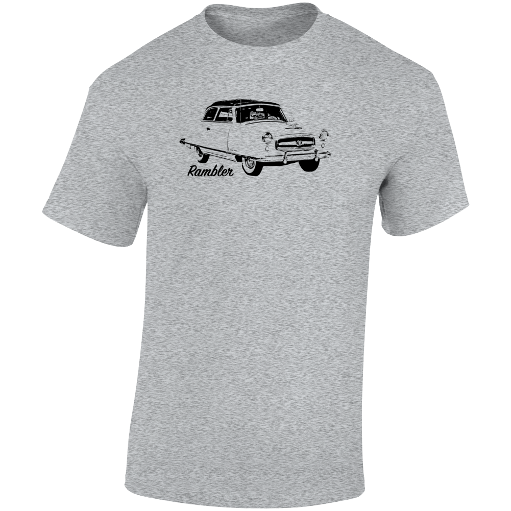 1953 Rambler Three Quarter Angle View With Model Name Light Color T Shirt