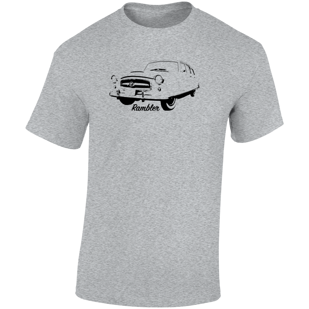 1954 Rambler Three Quarter Angle View With Model Name Light Color T Shirt