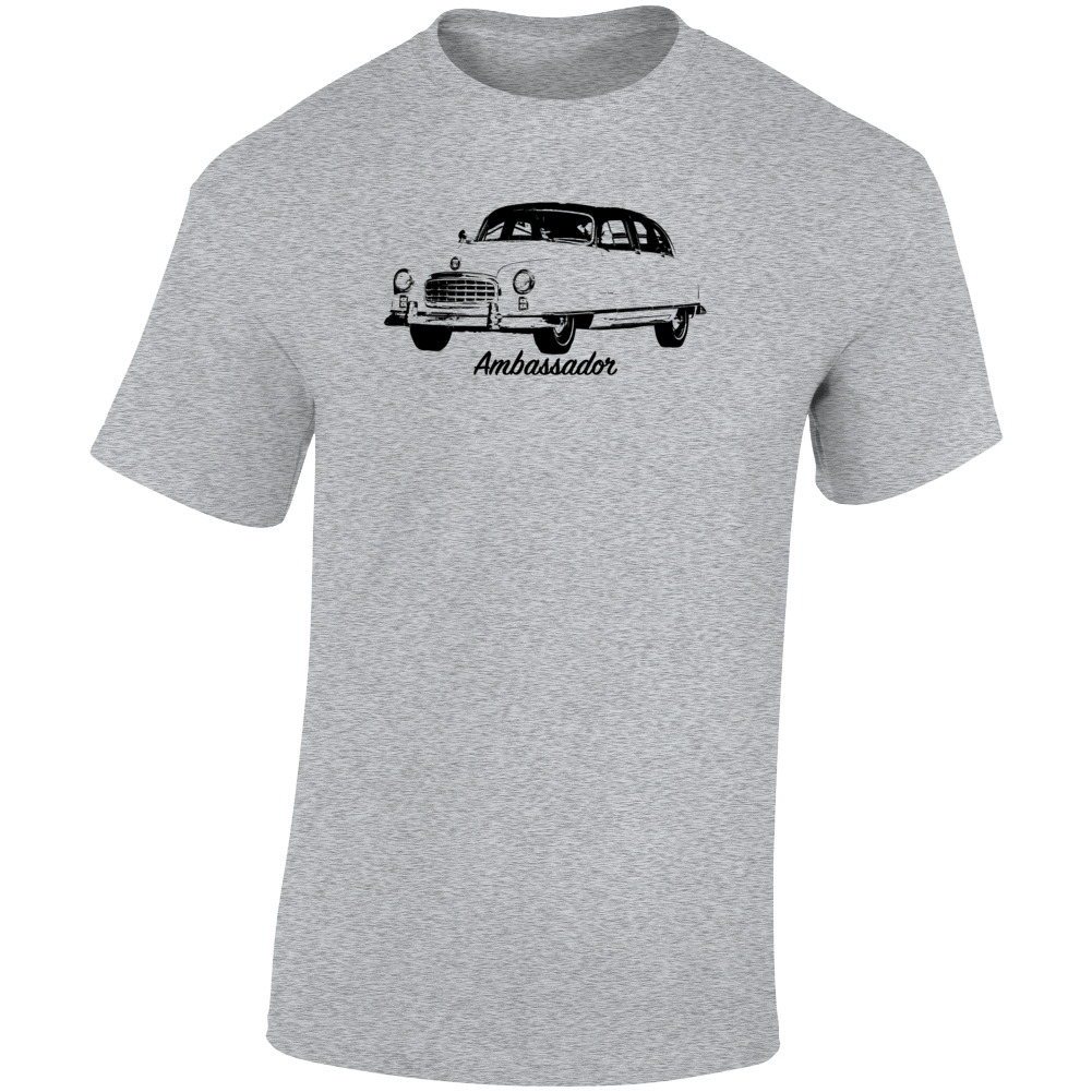 1950 Ambassador Three Quarter Angle View With Model Name Light Color T Shirt