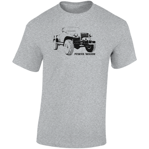 1950 Power Wagon Three Quarter Angle View With Model Name Light Color T Shirt