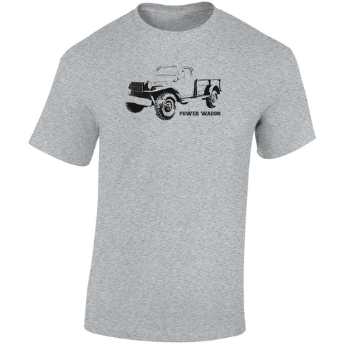 1951 Power Wagon Three Quarter Angle View With Model Name Light Color T Shirt