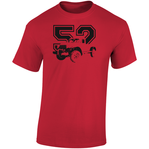 1952 Power Wagon Three Quarter Angle View With Year Light Color T Shirt