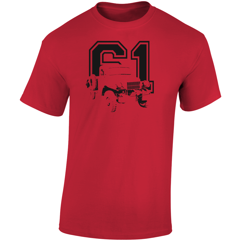 1961 Power Wagon Three Quarter Angle View With Year Light Color T Shirt
