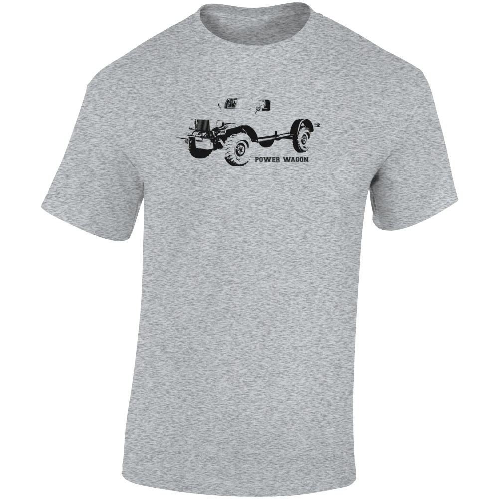 1968 Power Wagon Three Quarter Angle View With Model Name Light Color T Shirt