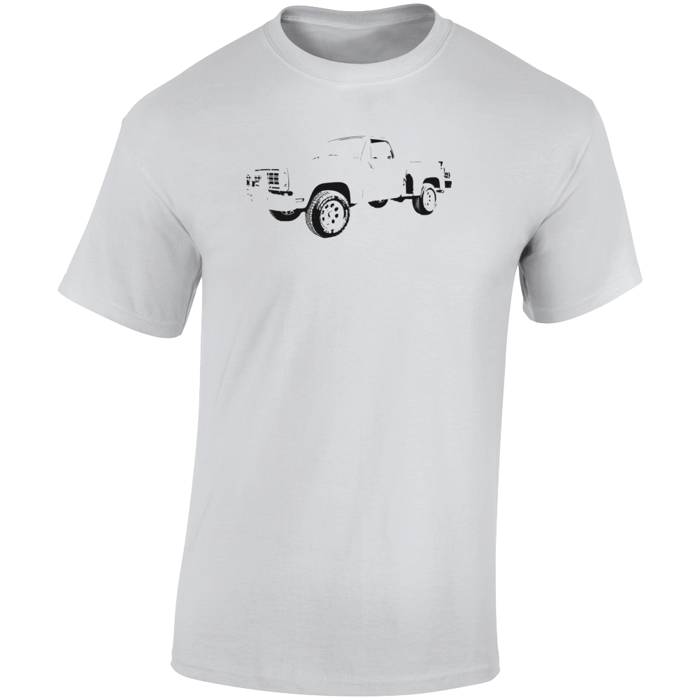 1980 Power Wagon Three Quarter Angle View Light Color T Shirt