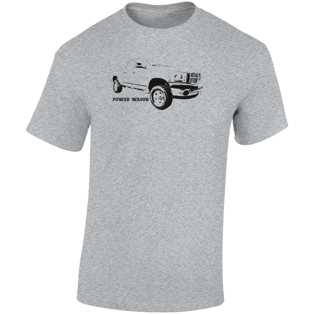 2006 Power Wagon Three Quarter Angle View With Model Name Light Color T Shirt
