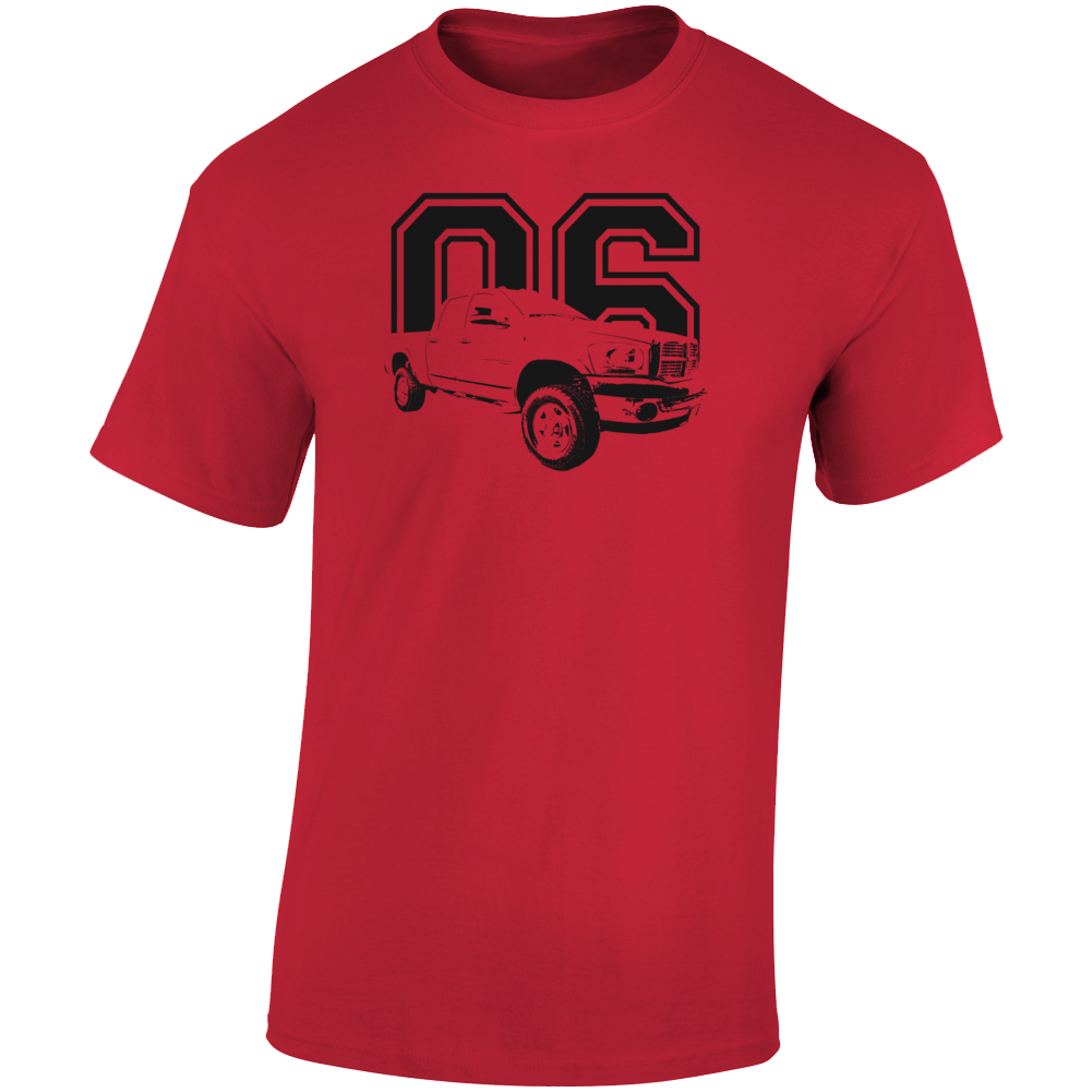 2006 Power Wagon Three Quarter Angle View With Year Light Color T Shirt
