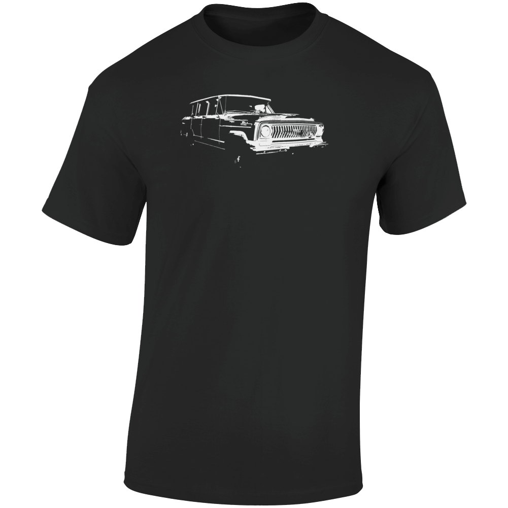 1967 Wagoneer Three Quarter Angle View Dark Color T Shirt