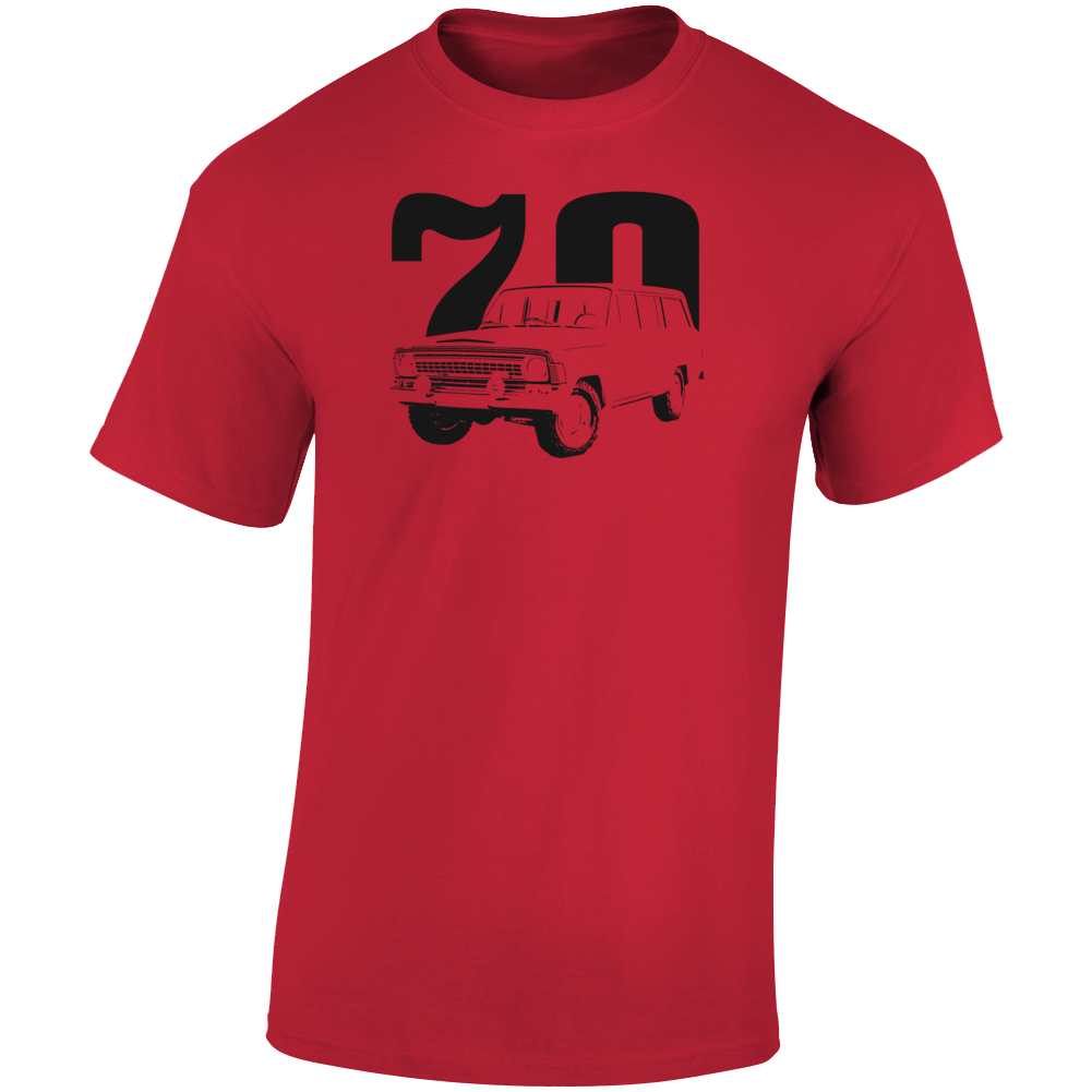 1970 Wagoneer Three Quarter Angle View With Year Light Color T Shirt