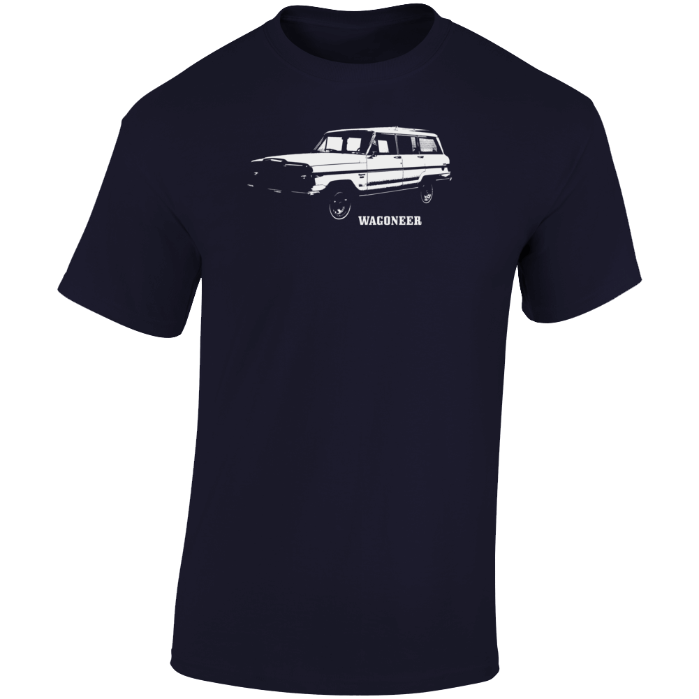 1982 Wagoneer Three Quarter Angle View With Model Name Dark Color T Shirt