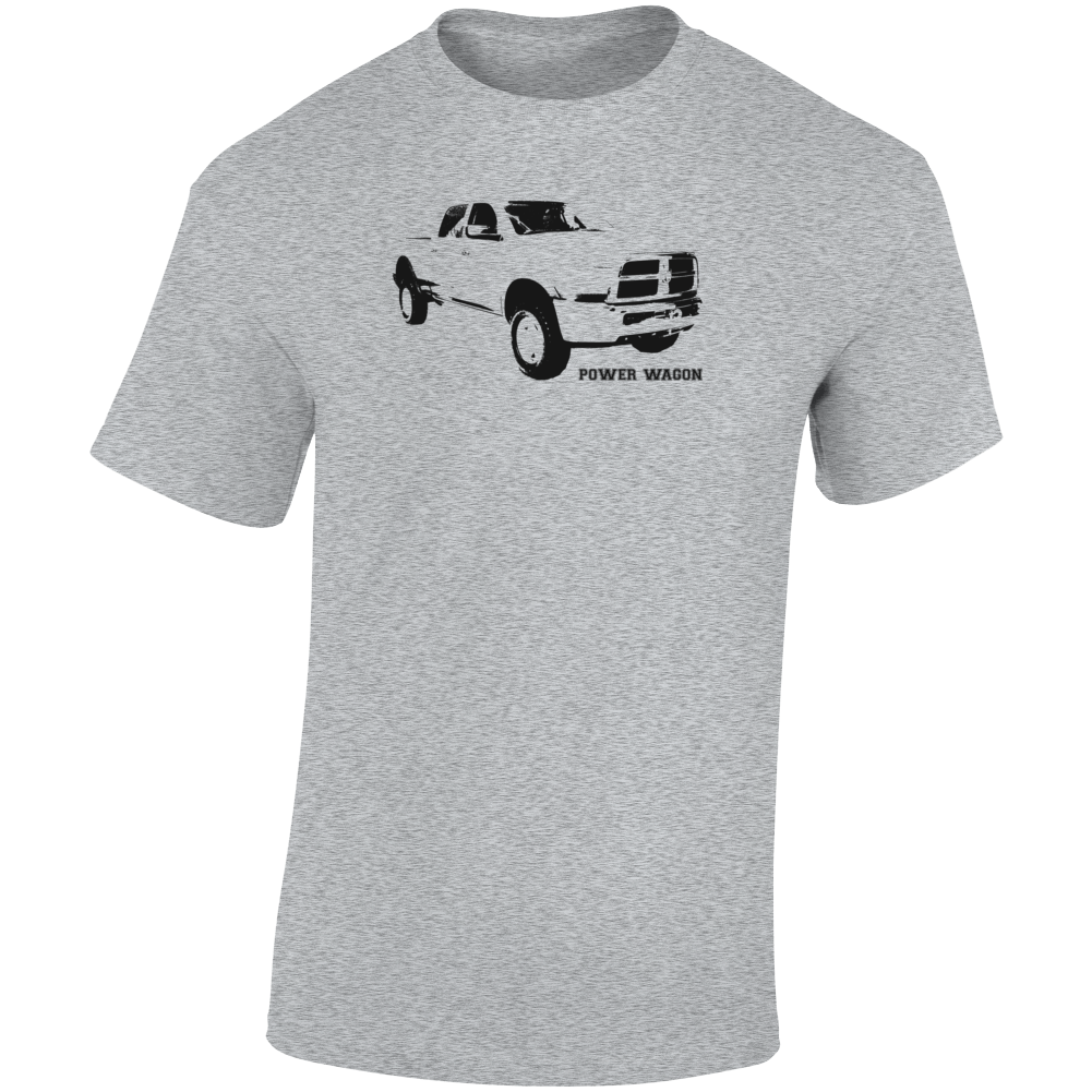 2011 Power Wagon Three Quarter Angle View With Model Name Light Color T Shirt