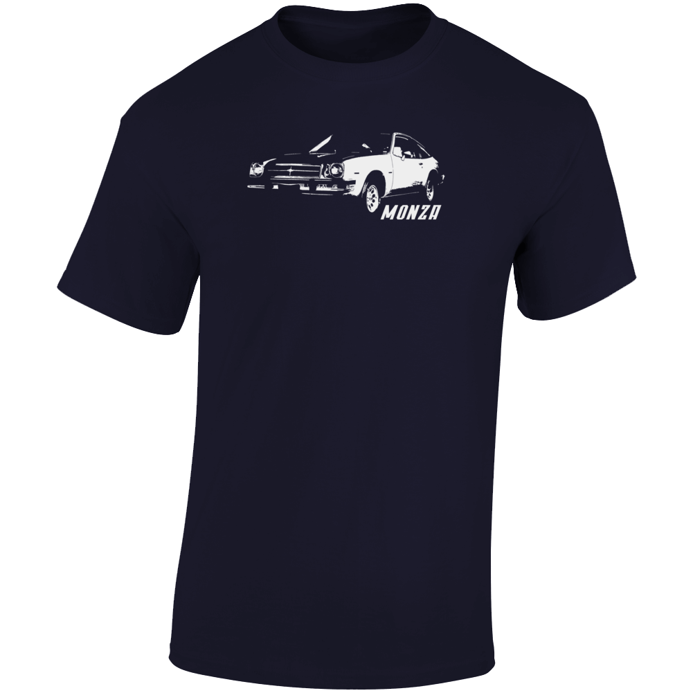 1978 Monza Three Quarter Angle View With Model Name Dark Color T Shirt