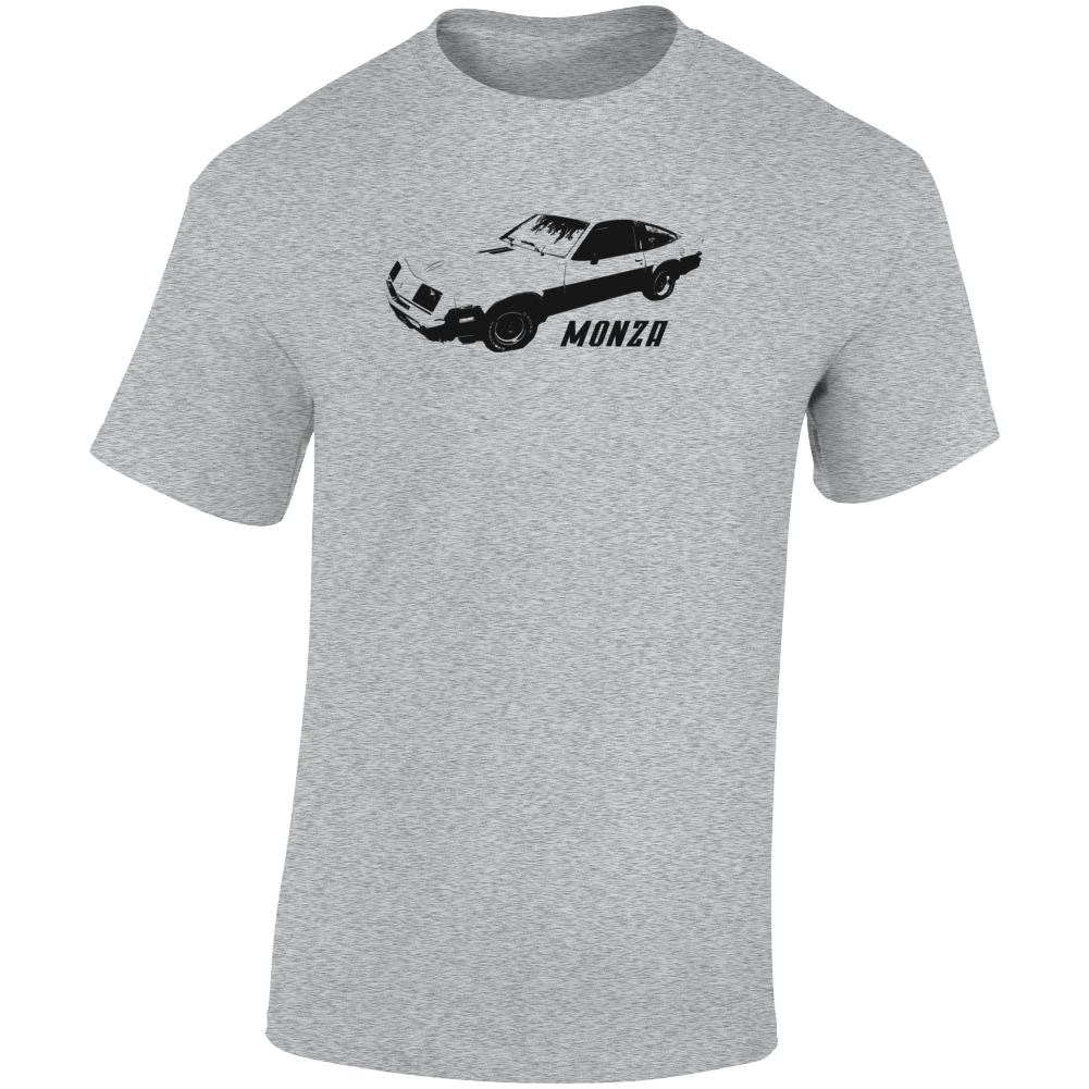 1979 Monza Three Quarter Angle View With Model Name Light Color T Shirt