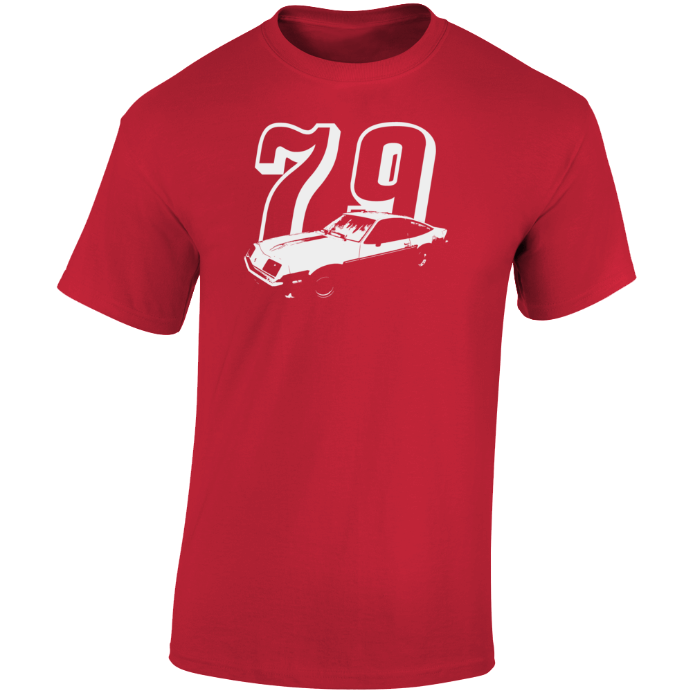 1979 Monza Three Quarter Angle View With Year Dark Color T Shirt