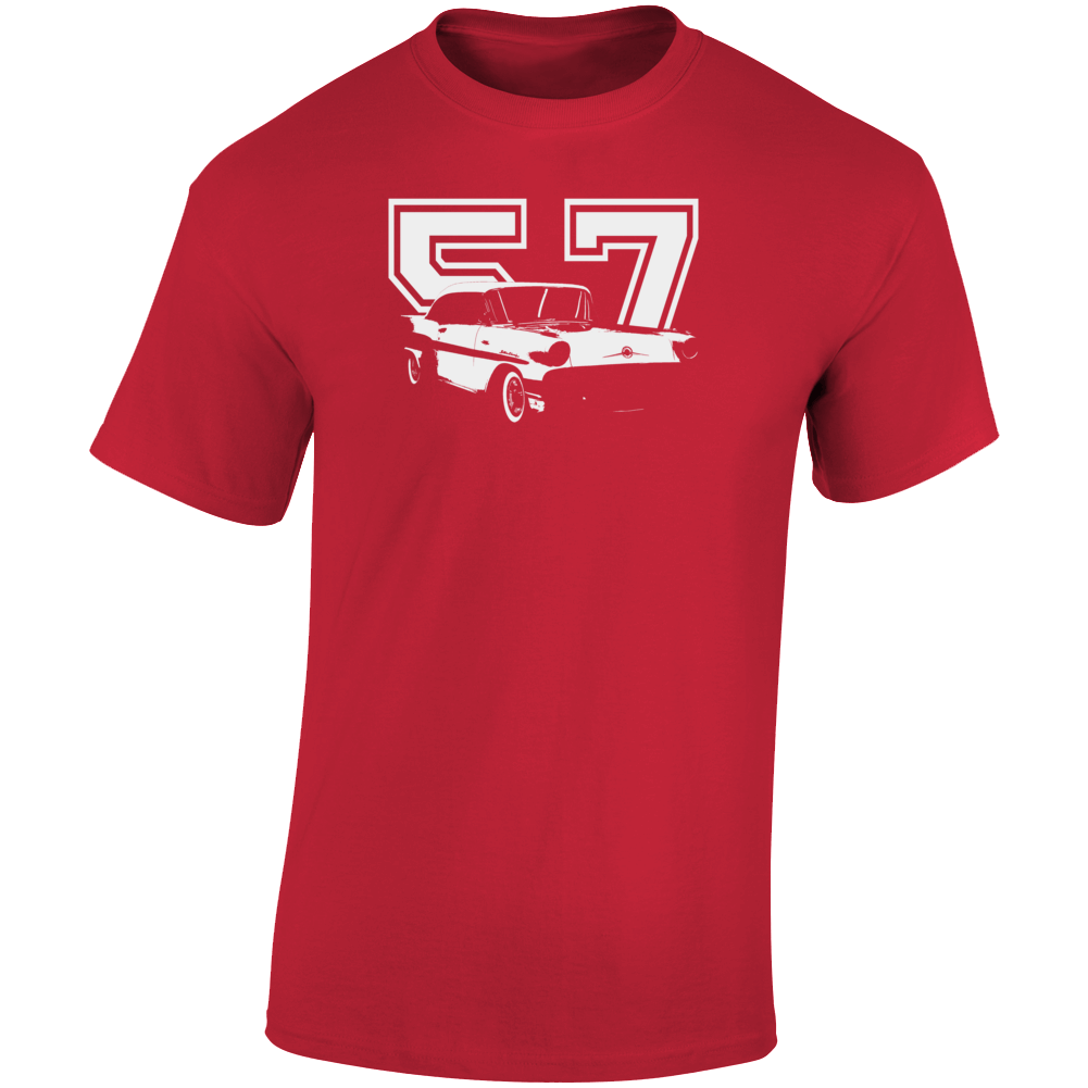 1957 Catalina Three Quarter Angle View With Year Dark Color T Shirt