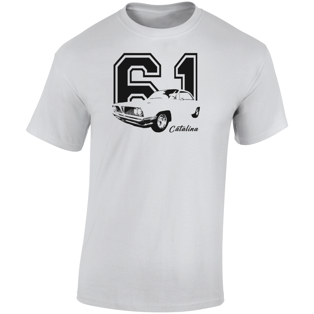 1961 Catalina Three Quarter Angle View With Year And Model Name Light Color T Shirt