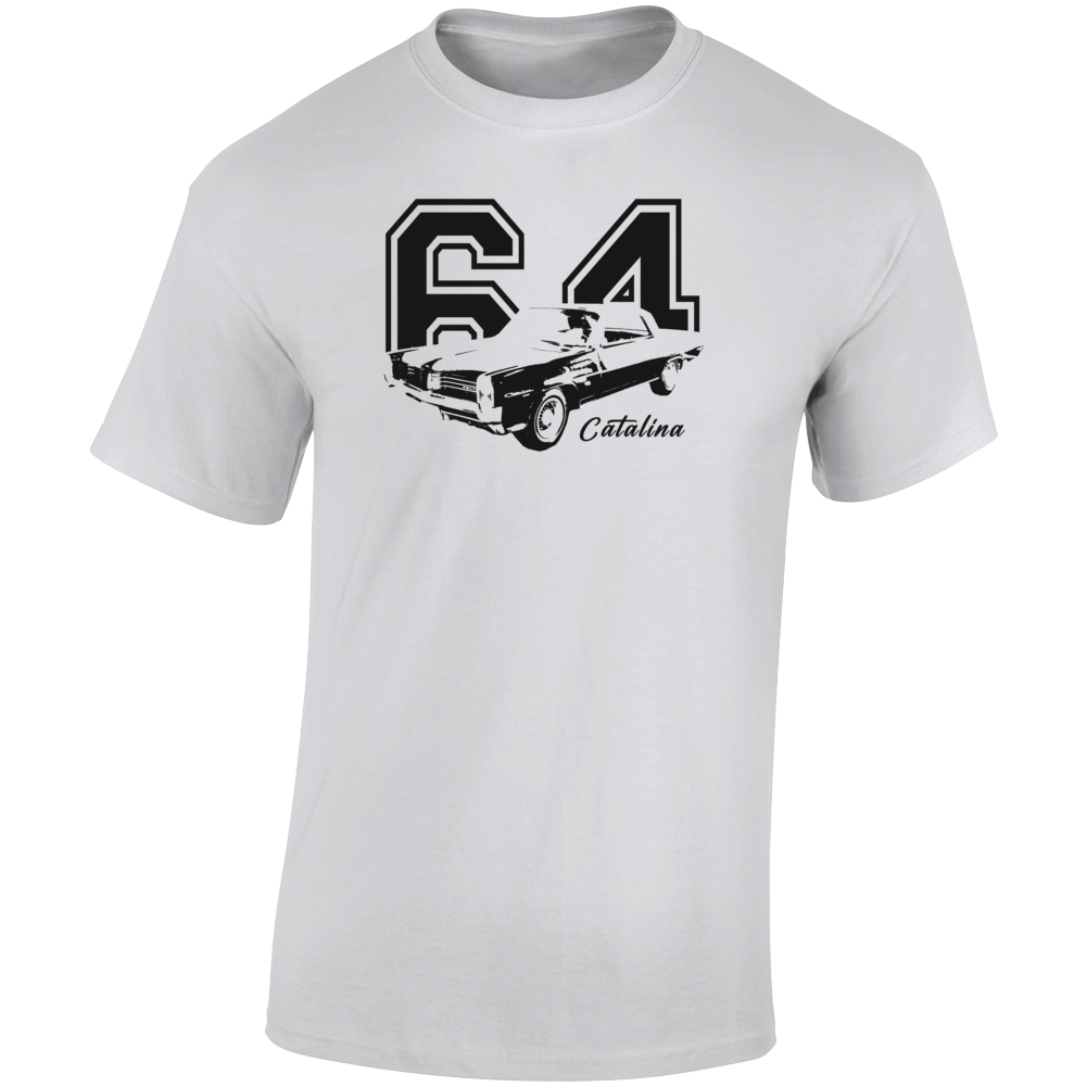 1964 Catalina Three Quarter Angle View With Year And Model Name Light Color T Shirt
