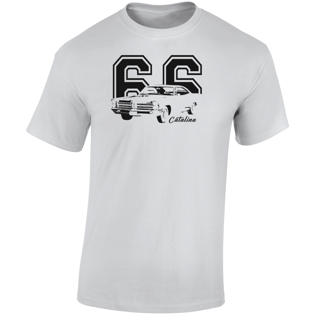 1966 Catalina Three Quarter Angle View With Year And Model Name Light Color T Shirt