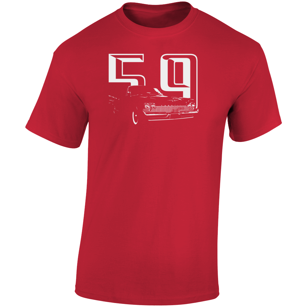 1959 New Yorker Three Quarter Angle View With Year Dark Color T Shirt