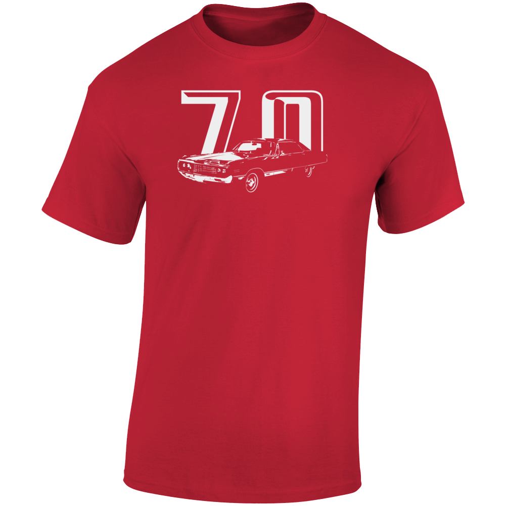 1970 New Yorker Three Quarter Angle View With Year Dark Color T Shirt