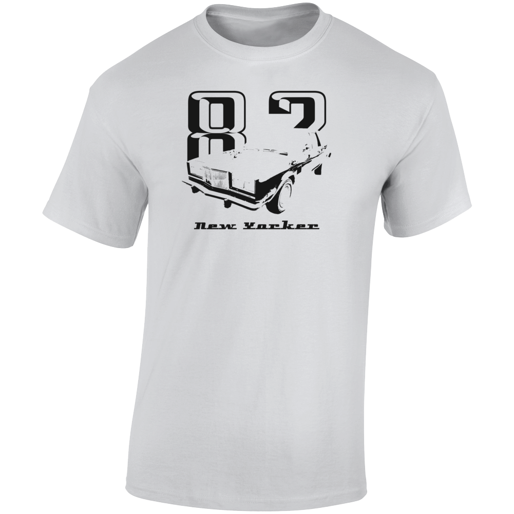 1982 New Yorker Three Quarter Angle View With Year And Model Name Light Color T Shirt