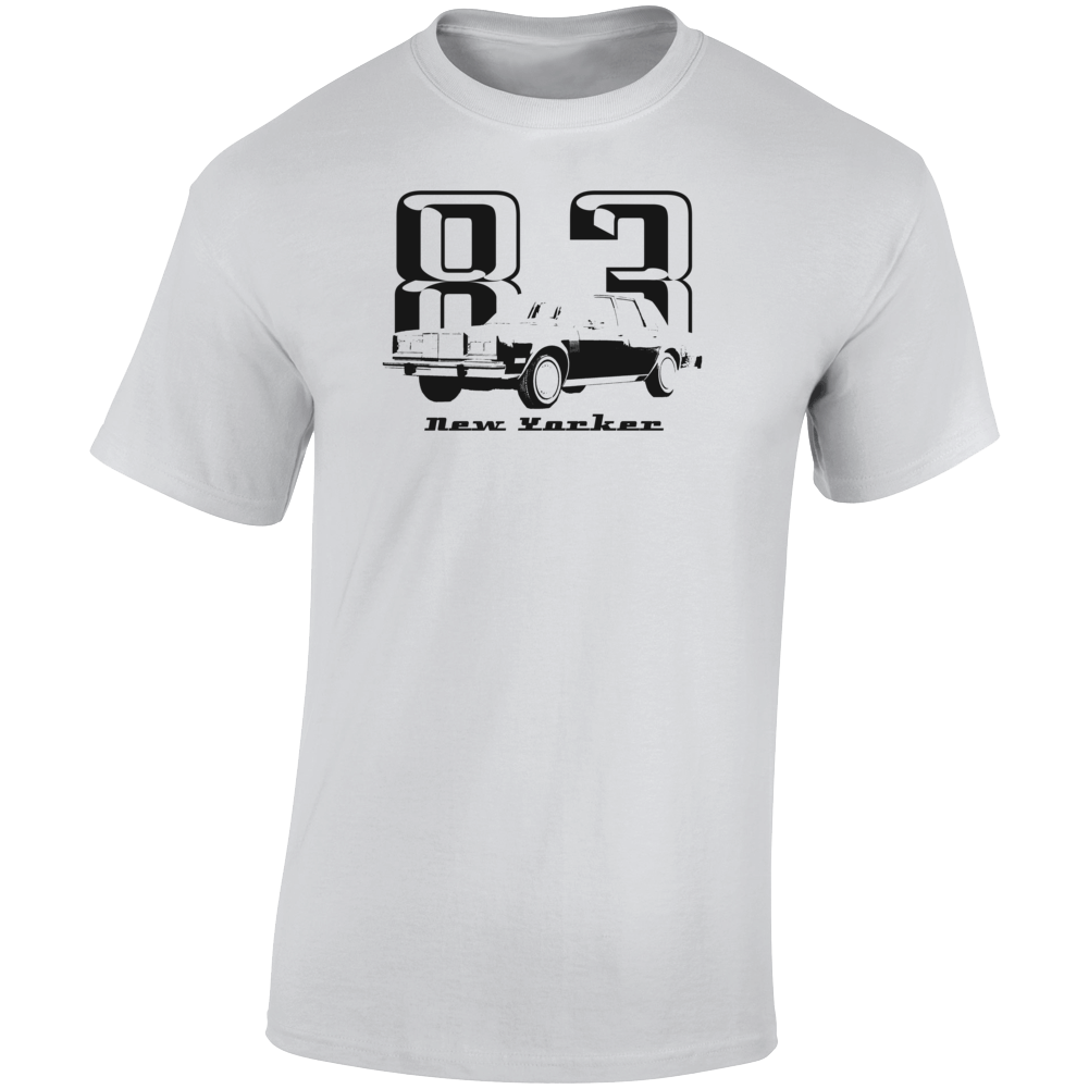 1983 New Yorker Three Quarter Angle View With Year And Model Name Light Color T Shirt