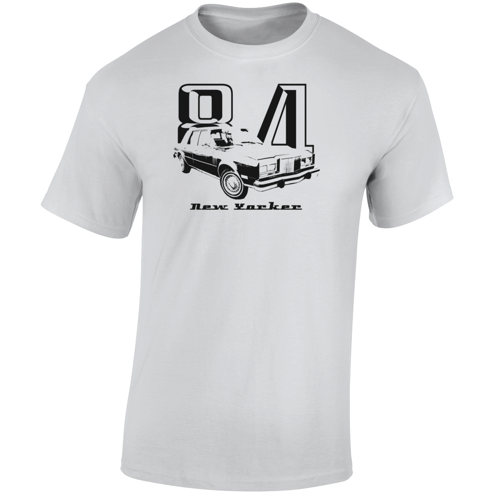 1984 New Yorker Three Quarter Angle View With Year And Model Name Light Color T Shirt