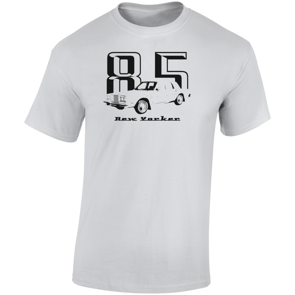 1985 New Yorker Three Quarter Angle View With Year And Model Name Light Color T Shirt