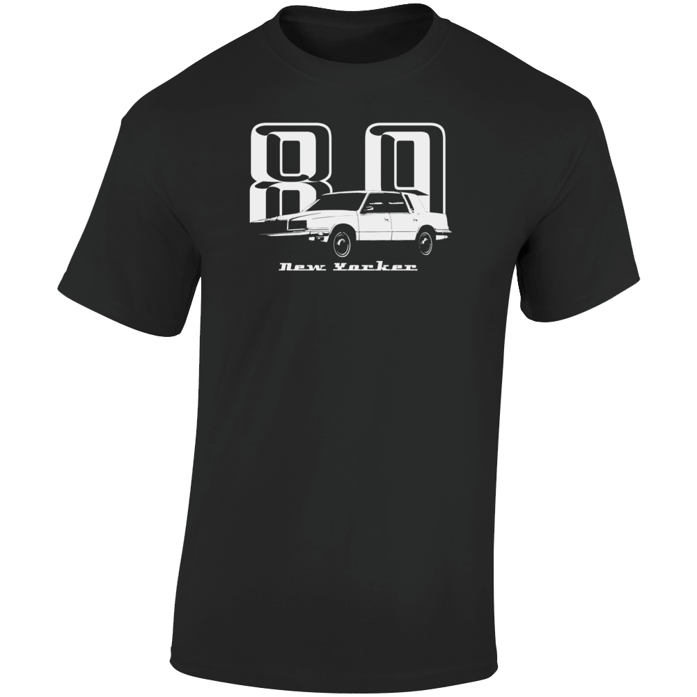 1989 New Yorker Three Quarter Angle View With Year And Model Name Dark Color T Shirt
