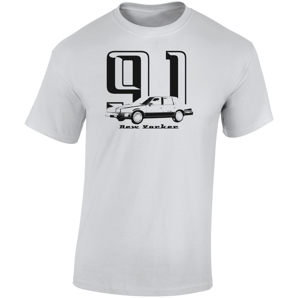 1991 New Yorker Three Quarter Angle View With Year And Model Name Light Color T Shirt