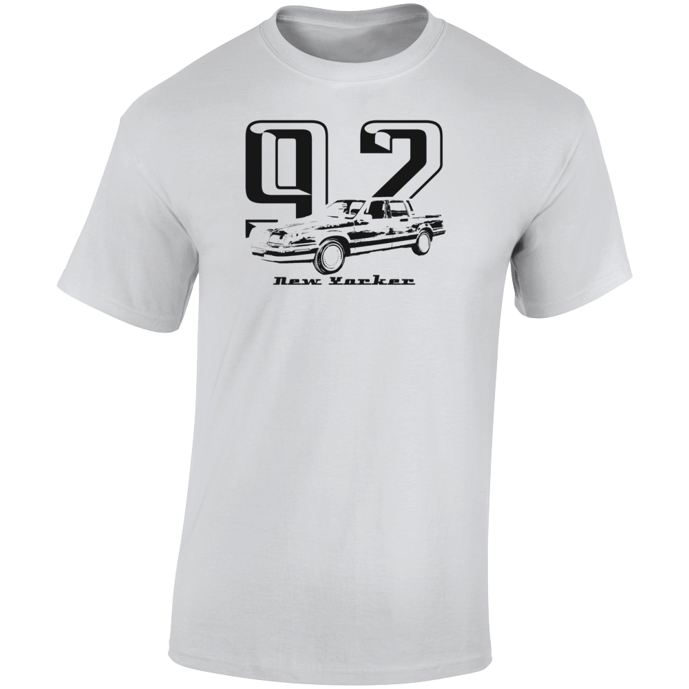 1992 New Yorker Three Quarter Angle View With Year And Model Name Light Color T Shirt